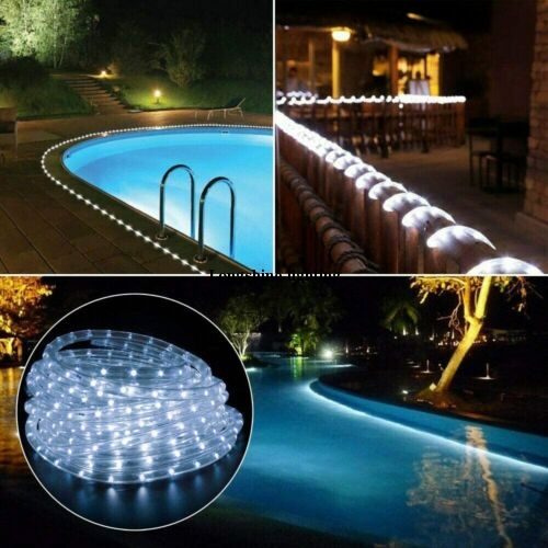 10 M 100 LED Solar Rope Tube String Fairy Lights Strip Waterproof Outdoor Garden
