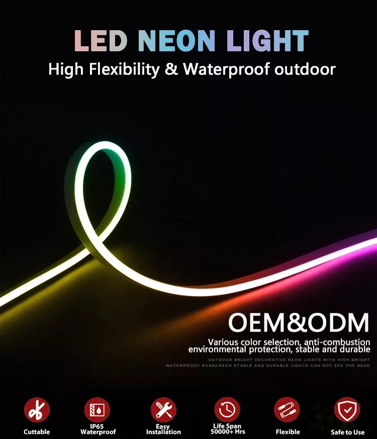 360 grados SMD2835 220v 110v 24v 12v tubo flexible flex señal personalizada led luz de neón