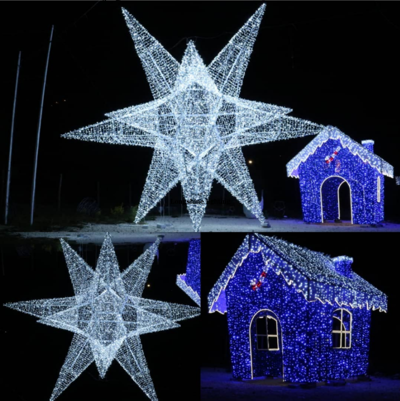Decor IP65 waterproof 3d christmas motif lights outdoor shooting star decoration Luces de navidad