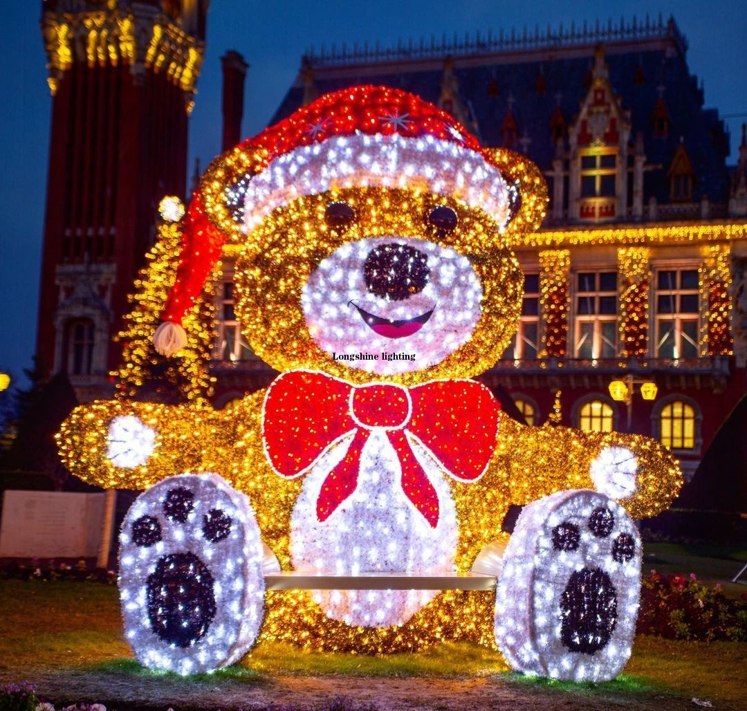Christmas Decoration Big Teddy Bear Outdoor Christmas Lights