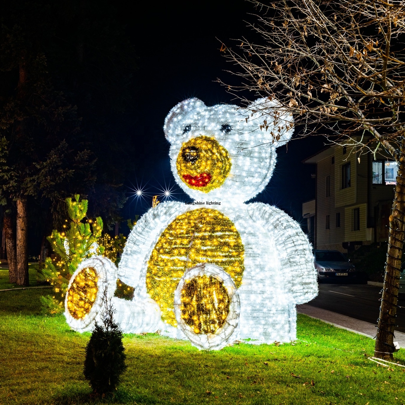 Outdoor Polar Bear Lighting christmas decoration 3d polar bear motif light artifical bear