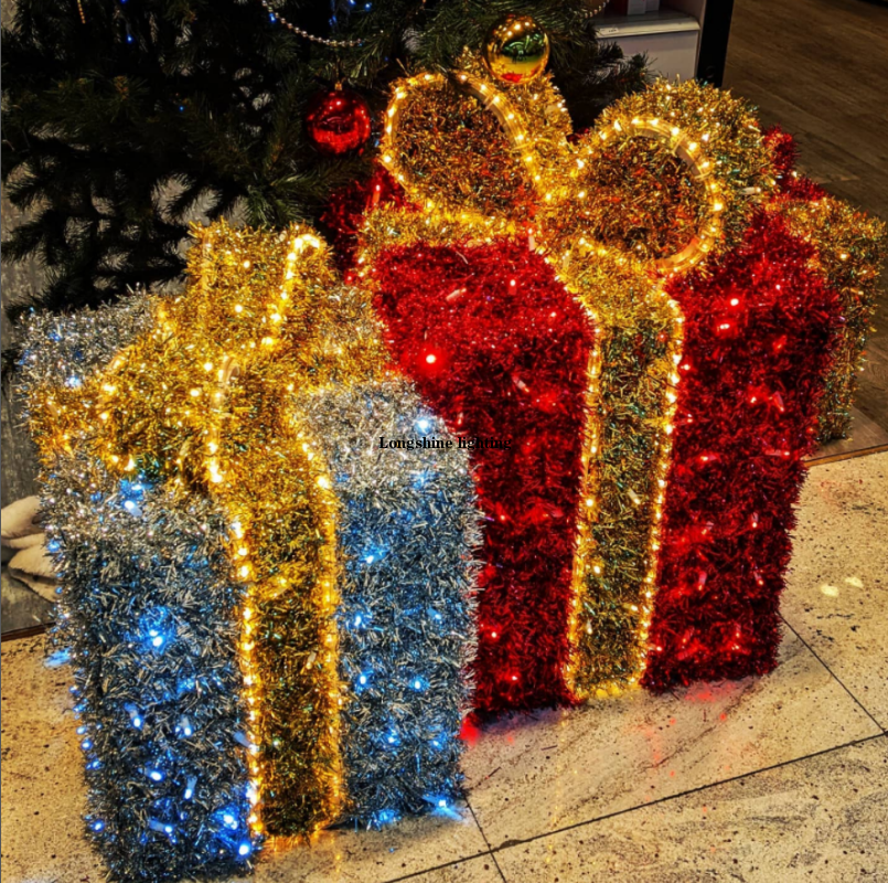 big LED christmas outdoor gift box